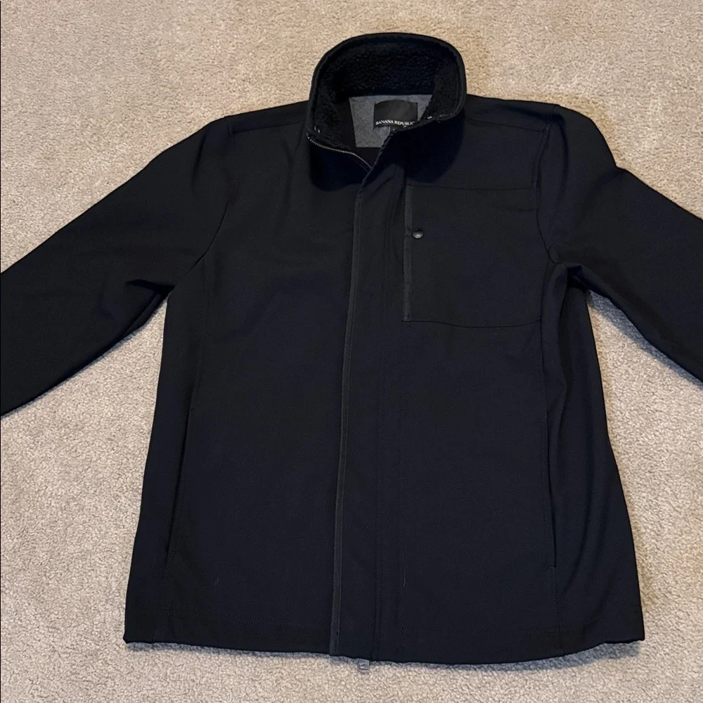 Banana Republic Black High-Collar Coat